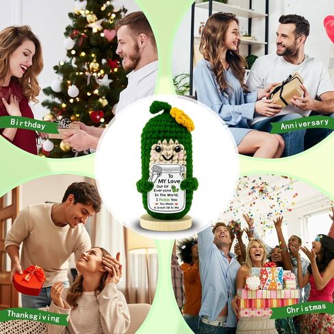 Love You Gifts for Him Her Boyfriend Girlfriend, Sweetest Day for Wife Husband Handmade Crochet Emotional Pickle Birthday Romantic I Love You Gift for Men Women Christmas in Saudi Arabia
