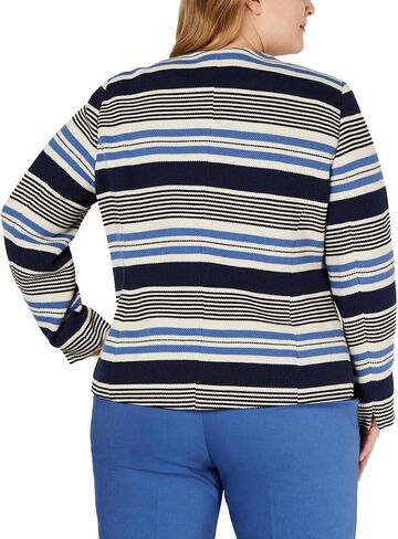 Anne Klein Womens Tulip Jacket, Blue, Plus Size, 18W in Saudi Arabia