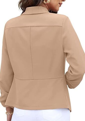 BOFETA Women's Blazer Open Front Cardigan 3/4 Sleeve Fitted Jacket Casual Office Cropped Blazer in Kuwait