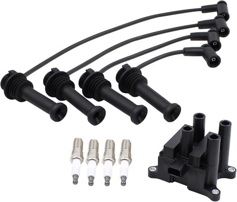 Ignition Coil and Spark Plug Wires Set for Ford Fiesta 1.6 2011-2019 in Kuwait