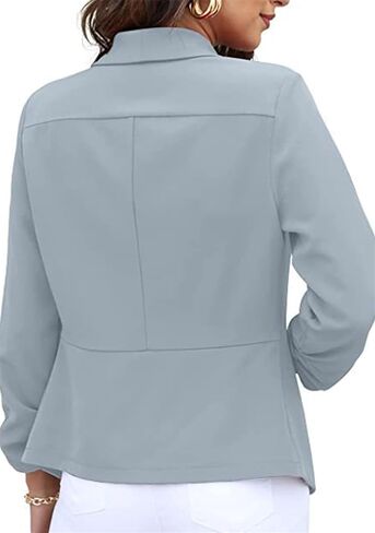 BOFETA Women's Blazer Open Front Cardigan 3/4 Sleeve Fitted Jacket Casual Office Cropped Blazer in Kuwait