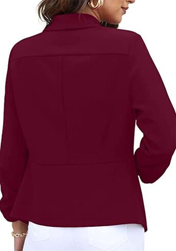 BOFETA Women's Blazer Open Front Cardigan 3/4 Sleeve Fitted Jacket Casual Office Cropped Blazer in Kuwait