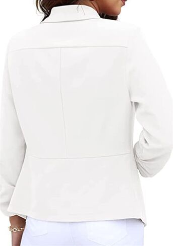 BOFETA Women's Blazer Open Front Cardigan 3/4 Sleeve Fitted Jacket Casual Office Cropped Blazer in Kuwait