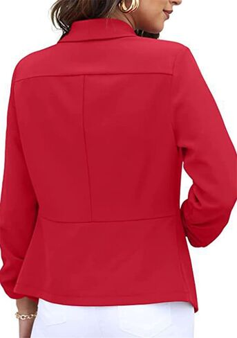 BOFETA Women's Blazer Open Front Cardigan 3/4 Sleeve Fitted Jacket Casual Office Cropped Blazer in Kuwait