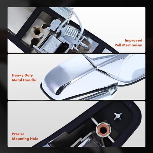 A-Premium Front Left Driver Side Chrome Exterior Door Handle - Upgraded Metal - Compatible with Chevy, GMC, Cadillac - 2007-2013 Silverado Suburban Avalanche Tahoe Sierra Yukon Escalade - 22738721 in Saudi Arabia