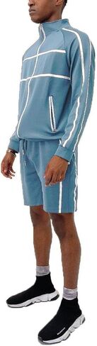 Men's 2PC Track Sets - Arctic Blue Jordan Track Jacket Short Set in Saudi Arabia