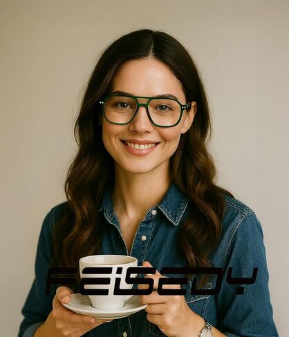 FEISEDY ريترو طيار نظارات للقراءة مربع القراء مع المفصلي الربيع الضوء الأزرق زجاج القراءة للنساء الرجال B0068 in Saudi Arabia