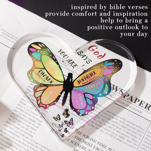 Christian Gifts for Women,Butterfly Inspirational Gifts Religious Spiritual for Her Mom Sister Girl Female Coworker Christian Home Decorative Signs Birthday(5.9 x 5.9 x 0.6in） in Saudi Arabia