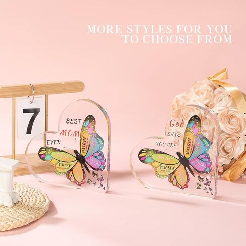 Christian Gifts for Women,Butterfly Inspirational Gifts Religious Spiritual for Her Mom Sister Girl Female Coworker Christian Home Decorative Signs Birthday(5.9 x 5.9 x 0.6in） in Saudi Arabia