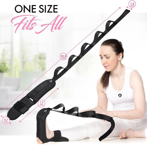 Stretch Strap with Loops for Foot and Calf - Ideal for Physical Therapy, Achilles Tendonitis Relief, and Plantar Fasciitis - Perfect for Yoga, Gymnastics, and Flexibility Training in Kuwait