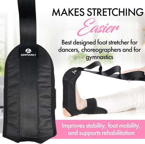Stretch Strap with Loops for Foot and Calf - Ideal for Physical Therapy, Achilles Tendonitis Relief, and Plantar Fasciitis - Perfect for Yoga, Gymnastics, and Flexibility Training in Kuwait
