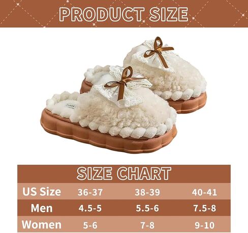 Bow Slippers House Slippers For Women Men House Shoes Memory Foam Plush Bedroom Indoor Outdoor Shoes in Saudi Arabia