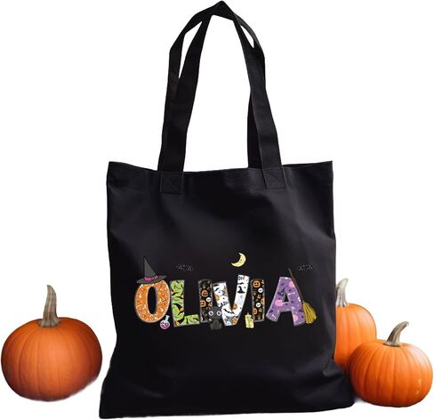Personalized Halloween Tote Bag, Halloween Gift Bags, Halloween Tote Bag, Custom Tote Bag, Fall Tote Bag, Halloween Party Bags, Vintage Halloween Tote Bag in Saudi Arabia