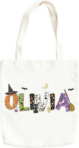 Personalized Halloween Tote Bag, Halloween Gift Bags, Halloween Tote Bag, Custom Tote Bag, Fall Tote Bag, Halloween Party Bags, Vintage Halloween Tote Bag in Saudi Arabia