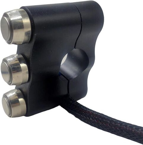 Rayana 7/8" Motorcycle ATV Handlebar Switch 3 Push Button Switch ON-Off Switch Horn Switch Start Switch Kill Switch Latching Switch Momentary Switch Handle bar Light Switch(Size:LLM) 22mm in Saudi Arabia