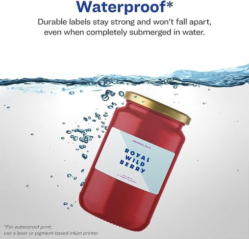 Avery Durable Waterproof Rectangle Labels with Sure Feed, Print to The Edge, 2" x 3", 40 Oil and Tear-Resistant Labels, Laser/Pigment-Based Inkjet Printable Labels (36559) in Saudi Arabia