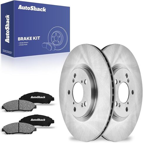 AutoShack Front Brake Rotors Ceramic Brake Pads | Replacement for 2009-2015 Honda Pilot 2007-2013 Acura MDX 2010-2013 ZDX 2014-2020 RLX 3.5L 3.7L V6 AWD FWD | 6-PC Brake Kit in Saudi Arabia