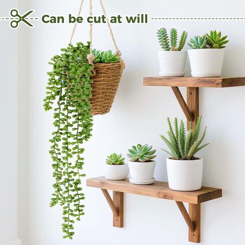 Fake Hanging Plants Artificial Decor - 3PCS String of Pearls Plant Artificial Hanging Plants Fake Succulents Vines for Bedroom Greenery Backdrop Outdoor Wall Decor Balcony Porch Home Decor28 in Saudi Arabia