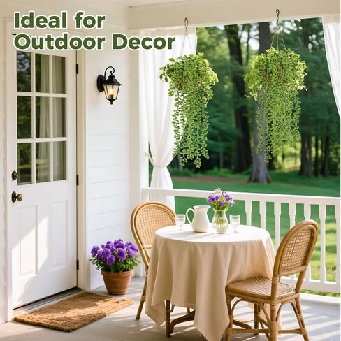 Fake Hanging Plants Artificial Decor - 3PCS String of Pearls Plant Artificial Hanging Plants Fake Succulents Vines for Bedroom Greenery Backdrop Outdoor Wall Decor Balcony Porch Home Decor28 in Saudi Arabia