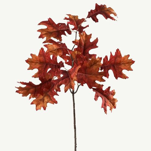 MISSPIN Artificial Fall Oak Tree Leaves Stems 8 PCS, Fall Decorations for Indoor Outdoor Halloween Thanksgiving Farmhouse Arrangement Decorations for Front Door Wedding Centerpieces in Autumn in Kuwait