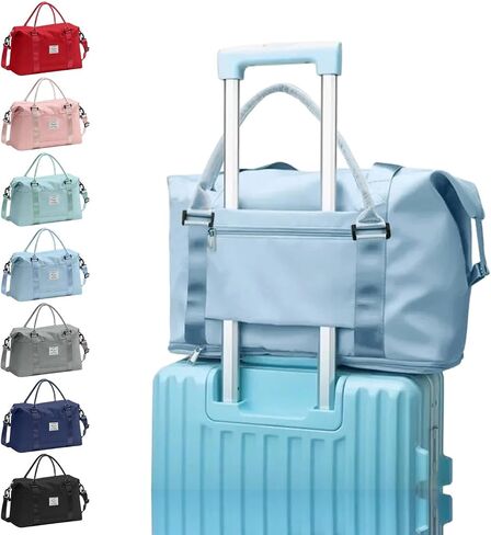 Travel Duffle Bag, Waterproof Sport Tote Gym Bag for Women Men 2025, Overnight Weekender Carry with Wet Pocket in Saudi Arabia