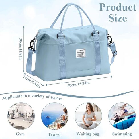Travel Duffle Bag, Waterproof Sport Tote Gym Bag for Women Men 2025, Overnight Weekender Carry with Wet Pocket in Saudi Arabia