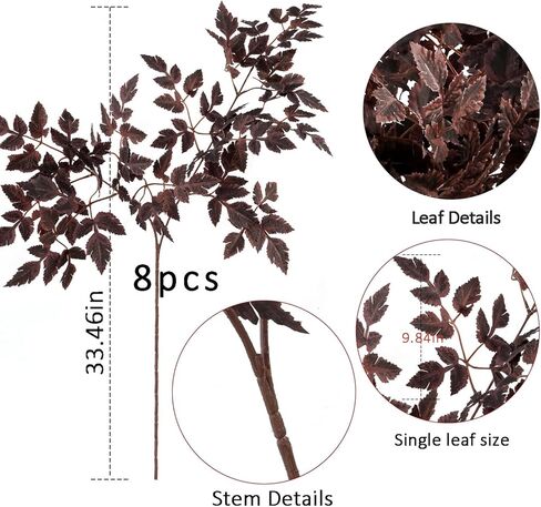 Misspin الاصطناعي سقوط شجرة البلوط ينبع 8 قطع، زينة الخريف للداخلية في الهواء الطلق عيد الهالوين عيد الشكر ترتيب مزرعة الزينة للباب الأمامي الزفاف المركزية في الخريف in Kuwait