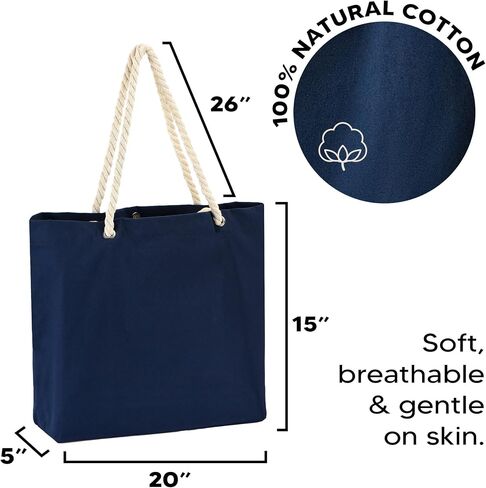 3 | 6 | 12 | 60 Pack 100% Cotton Beach Tote Bag – Lightweight Reusable Shoulder Bag for Women, Shopping, Pool, Gym, Gifts in Saudi Arabia