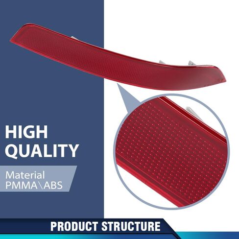 PIT66 Rear Bumper Reflector Lights Left & Right Compatible with Benz GL-Class X164 GL350 GL450 GL550 2010-2012 1648200974, 1648201074 Red in Saudi Arabia