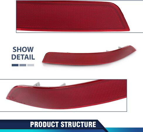 PIT66 Rear Bumper Reflector Lights Left & Right Compatible with Benz GL-Class X164 GL350 GL450 GL550 2010-2012 1648200974, 1648201074 Red in Saudi Arabia