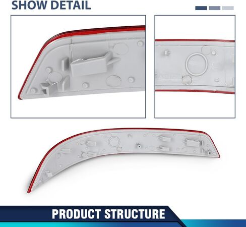 PIT66 Rear Bumper Reflector Lights Left & Right Compatible with Benz GL-Class X164 GL350 GL450 GL550 2010-2012 1648200974, 1648201074 Red in Saudi Arabia