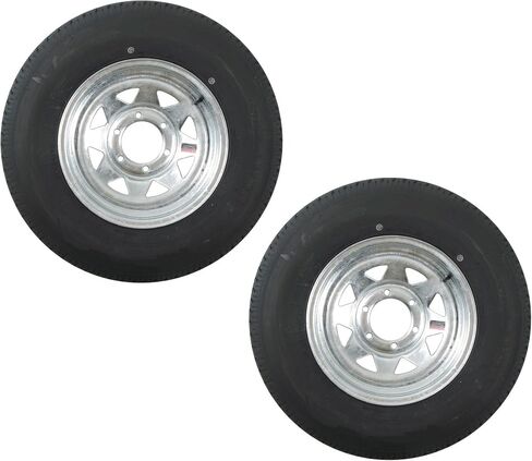 eCustomrim 2-Pack Radial Trailer Tire On Rim ST225/75R15 Load Range D 6 Lug Galvanized Spoke Wheel - 6 Year Warranty w/Free Roadside in Saudi Arabia