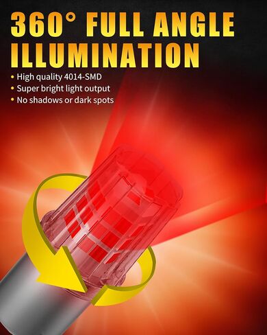 AILEO 1157 LED لمبة أصفر كهرماني، فائقة السطوع 12 فولت BAY15D 2057 2357 7528 مصابيح LED لإشارة الانعطاف للوامض الأمامي والخلفي، الفرامل، الذيل، أضواء وقوف السيارات، للسيارة، RV، مقطورة، قارب، حزمة من 4 in Kuwait