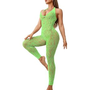 Womens Fishnet Bodysuit For Women One Piece Body Stockings Rave Outfits Fishnet Lingerie Underwear in Kuwait