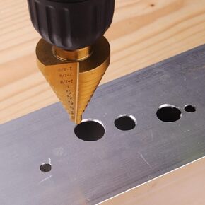 Yougfin Step Drill Bit، 5+1PCS HSS Titanium Step Drill Bit Set، 50 حجمًا لقم خطوة فولاذية عالية السرعة للمعادن مع علبة ألومنيوم in Kuwait