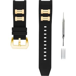 سوار ساعة مطاطي متوافق مع Invicta Russian Diver 1242 1433 1434 1435 1436 1437 1438 1595 1799 استبدال حزام السيليكون للرجال والنساء، سوار ساعة Wirst، إدراج ذهبي in Kuwait