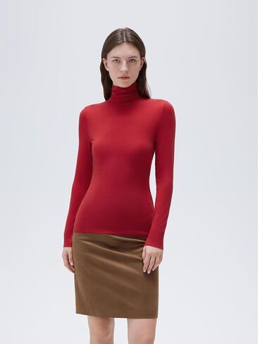 SUUKSESS Women Cashmere Turtleneck Long Sleeve Shirt Fitted Fall Basic Thermal Tops Fall Fashion in Saudi Arabia