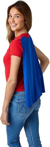 DC Comics Wonder Woman Junior's Red Crew Neck Short Sleeve Caped Tee in Saudi Arabia