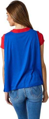 DC Comics Wonder Woman Junior's Red Crew Neck Short Sleeve Caped Tee in Saudi Arabia
