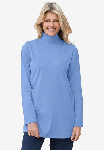 Woman Within Plus Size Mockneck Long-Sleeve Tunic in Saudi Arabia