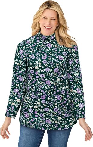 Woman Within Plus Size Mockneck Long-Sleeve Tunic in Saudi Arabia