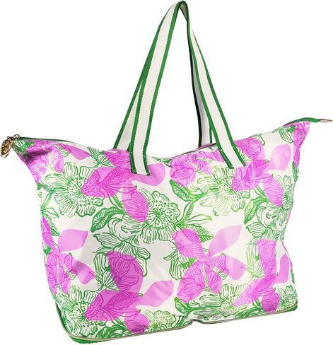 Lilly Pulitzer Large Packable Tote, Reusable Grocery Bag that Packs Into Itself, Tote with Shoulder Strap and Zipper in Saudi Arabia