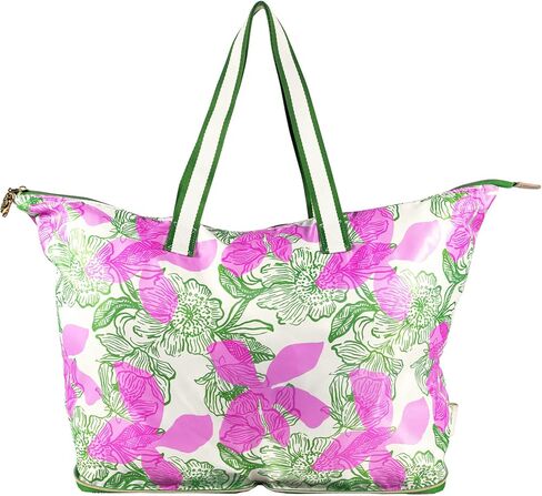 Lilly Pulitzer Large Packable Tote, Reusable Grocery Bag that Packs Into Itself, Tote with Shoulder Strap and Zipper in Saudi Arabia