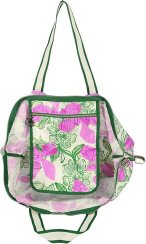 Lilly Pulitzer Large Packable Tote, Reusable Grocery Bag that Packs Into Itself, Tote with Shoulder Strap and Zipper in Saudi Arabia