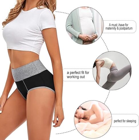 Women's High-Waisted Cotton Underwear, Stretch Full Coverage Briefs, Soft and Comfortable Panties in Saudi Arabia