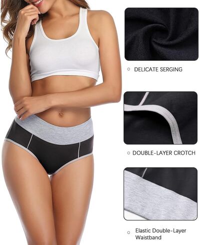 Women's High-Waisted Cotton Underwear, Stretch Full Coverage Briefs, Soft and Comfortable Panties in Saudi Arabia