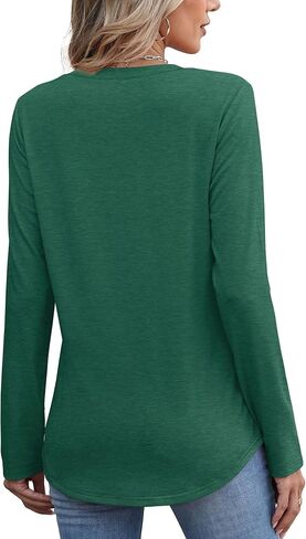 XIEERDUO Women's Pleated Tunic Tops Fall Long Sleeve Blouses Fashion Curved Hem Shirts Dressy Casual S-3XL in Saudi Arabia