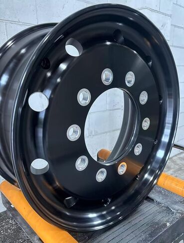 ALUMINUM WHEEL 22.5x12.25 10X285.75 26mm 4.68" Offset HUB-PILOTED BORE:220.1MM 12320LBS Anodized Black TR552 for steer position in Saudi Arabia