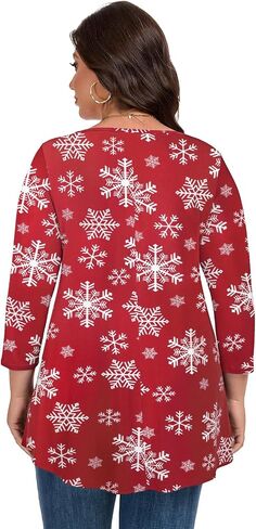 LARACE Plus Size 3/4 Sleeve Womens Tops for Fall Spring, Casual Women's V-Neck Shirts Tunic Top to Wear with Leggings in Kuwait
