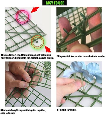Artificial Flower Grid Panels,DIY Flowers Wall Frames,Flowers Wall Arches Backdrop,Plastic Fences Frames for Wedding Party Flower Grids,Artificial Flowers Plant Base,12Pieces,10x10 Inches in Saudi Arabia